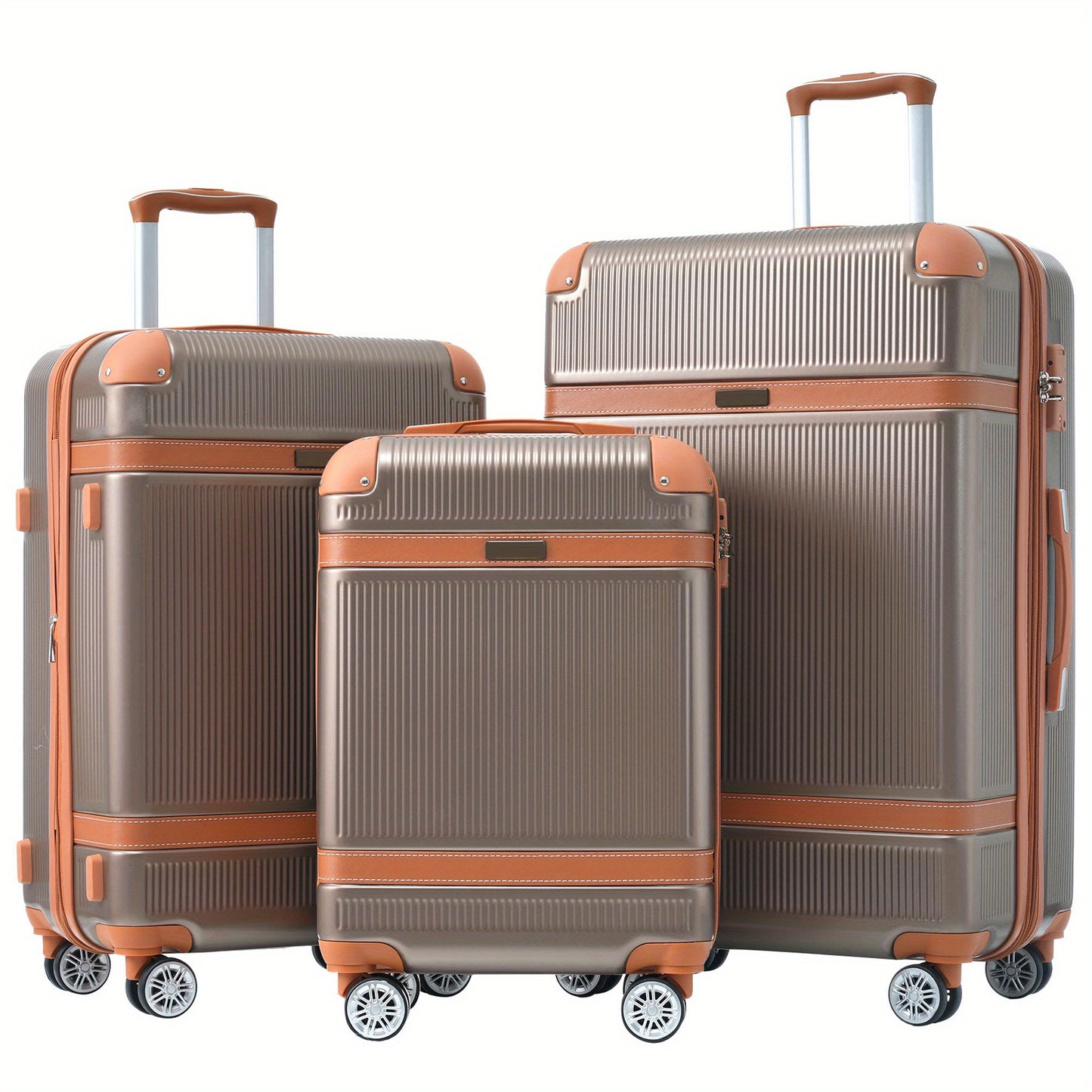 Hardshell Luggage Sets 3pcs double spinner 8 wheels Suitcase with TSA Lock Lightweight 20''24''28''