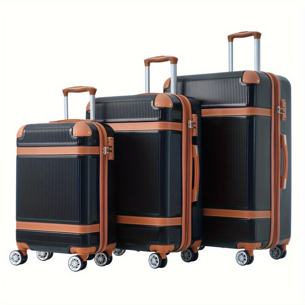 Hardshell Luggage Sets 3pcs double spinner 8 wheels Suitcase with TSA Lock Lightweight 20''24''28''