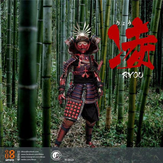 1/6 Scale Japan Samurai Female Warrior 2.0 12Inches Action Figure Red/Black Armor Version Model Collectible Display I8-002 Ryou