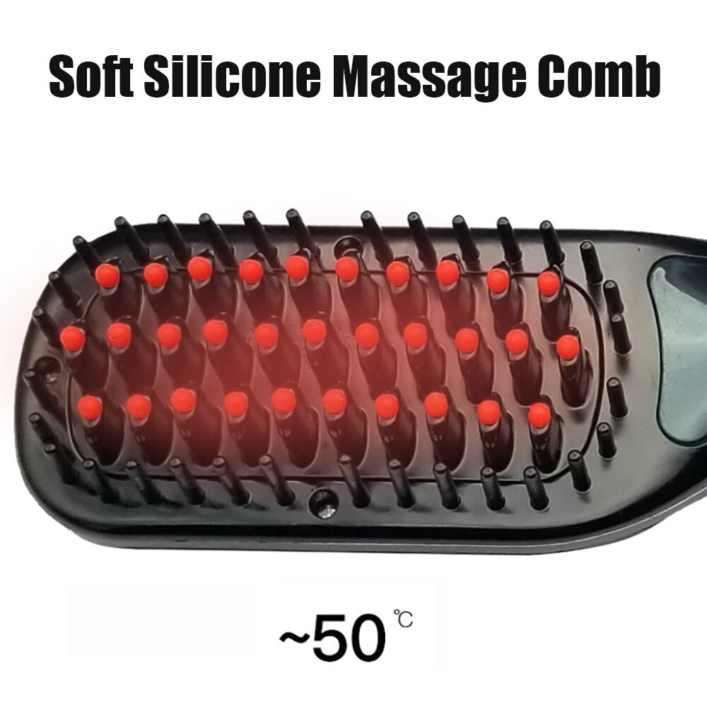 Ionic Multifunction Electric Hair Brush Straightener Comb Heated Ceramic Straightening Styling Shape Fluffy Straight