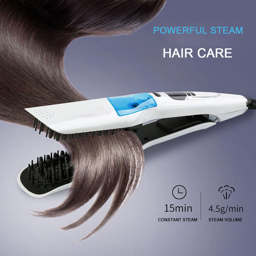 Steam Straight Hair Brush Hot Comb Wet and Dry ening Anti-scald 360 Rotatable Blow Ion