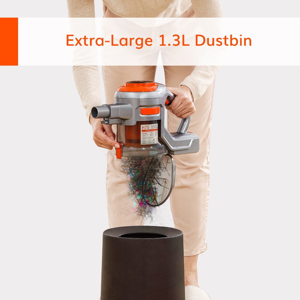 ILIFE H75 Cordless Handheld , 22000Pa Suction,BLDC Brushless Motor,1.3L Dust Cup,Detachable Battery,LED