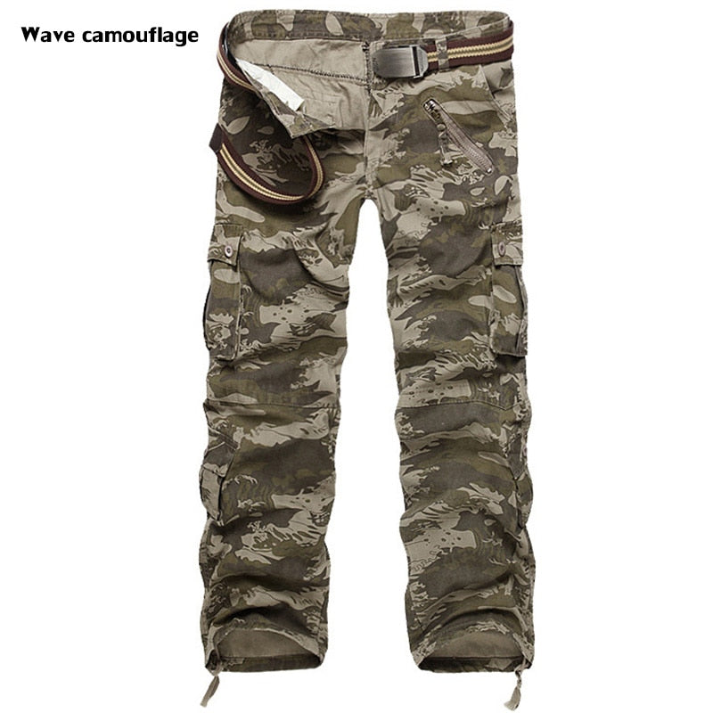 2023 High Quality Men's Cargo Pants Casual Loose Multi Pocket Military Pants Long Trousers for Men Camo Joggers Plus Size 28-40