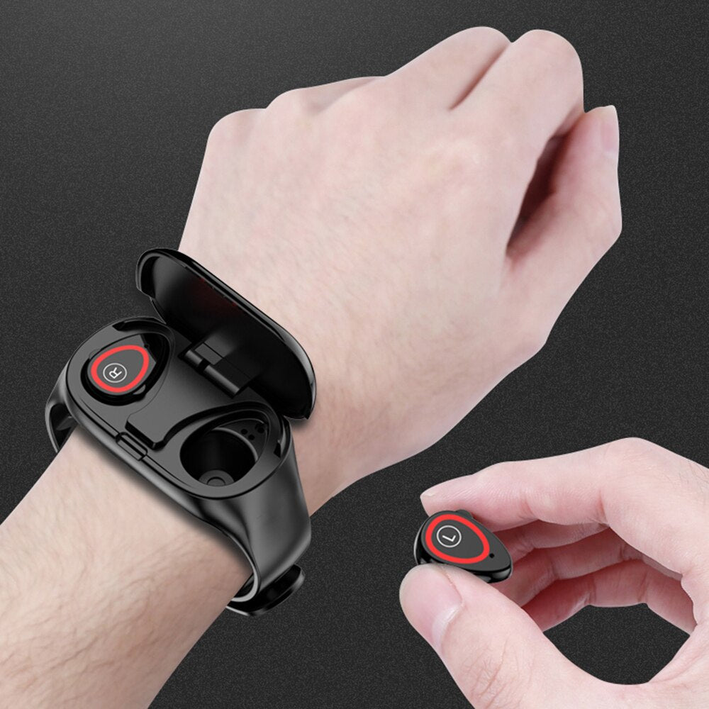 2020 New M1 Newest AI Smart Watch With Bluetooth Earphone Heart Rate Monitor Smart Wristband Long Time Standby Sport Watch Men