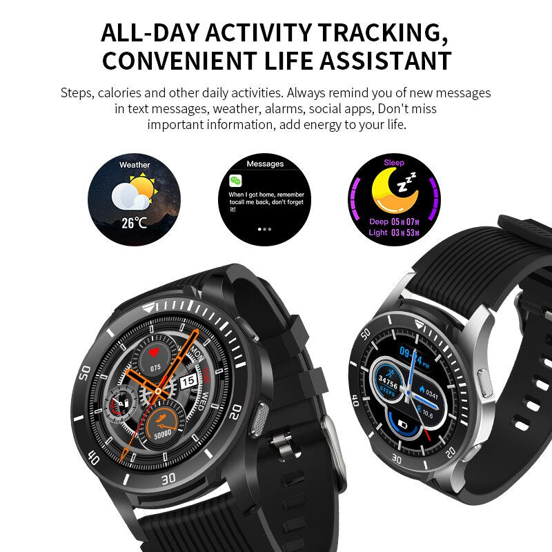GT106 Smart Watch Blood Pressure Sleep Monitor Fitness Waterproof Bluetooth Weather Reminder Smartwatch for Sport Multilingual