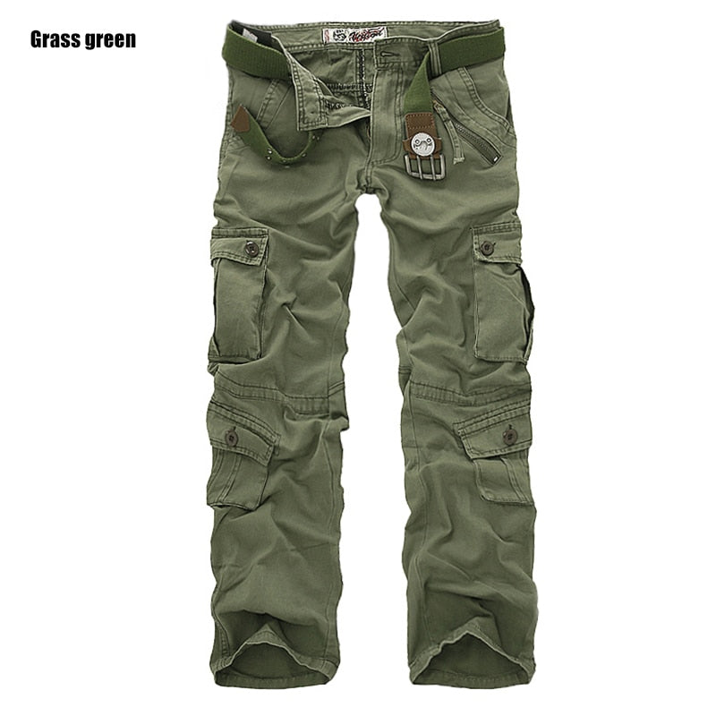 2023 High Quality Men's Cargo Pants Casual Loose Multi Pocket Military Pants Long Trousers for Men Camo Joggers Plus Size 28-40