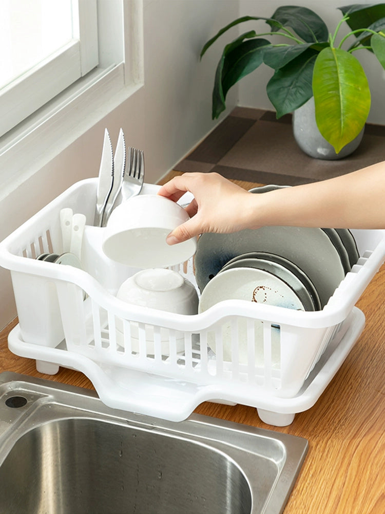 Sink Storage Shelf Plastic Bowl and Chopstick Rack Kitchen Countertop