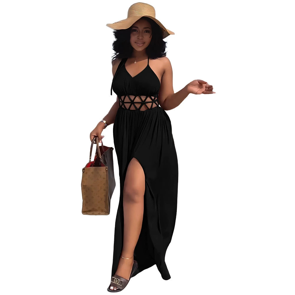 Summer Long Dress Sleeveless Split Dress Party Ladies Long Dress