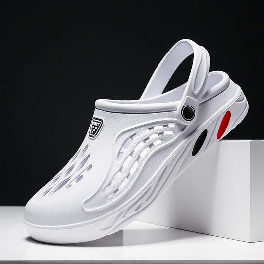 Men Summer Shoes Sandals Men's Holes Sandals Hollow Breathable Flip Flops Clogs Shoes Fashion Beach Slippers Big Size 47 Zapatos