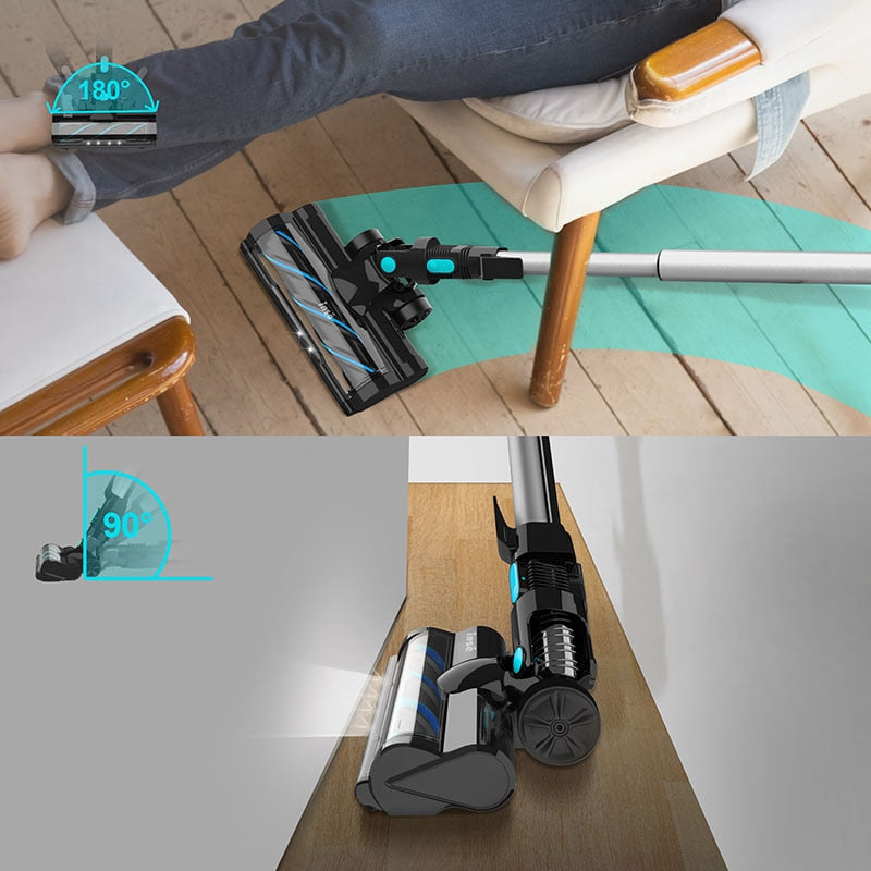 Cordless Vacuum Cleaner 12Kpa 130W Lightweight Stick Vacuum Cleaner Up to 40Mins Runtime 2200mAh Rechargeable Battery 6-in-1