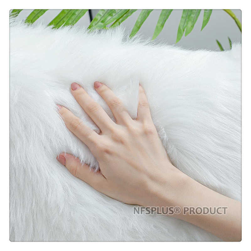 Plush Sofa Cushion Cover 43x43cm Square Pillowcase Solid White Black Red Purple Green Grey Decorative Throw Pillow Covers Cases