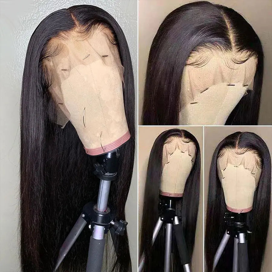 HD Transparent 13x4 13x6 Straight Lace Front Wig Brazilian Pre Plucked Lace Frontal 100% Human Hair Wigs For Women 4x4 5x5 Wig