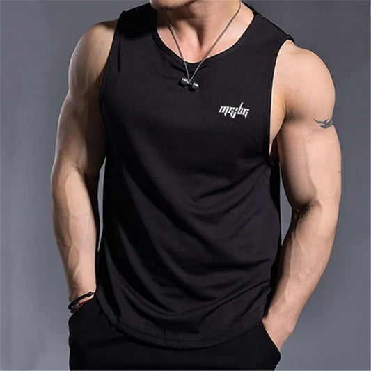 Men's Gym casual Tank Fashion printing Bodybuilding Running Vest men quick-drying Sport Shirts Comfortable Fitness Undershirt