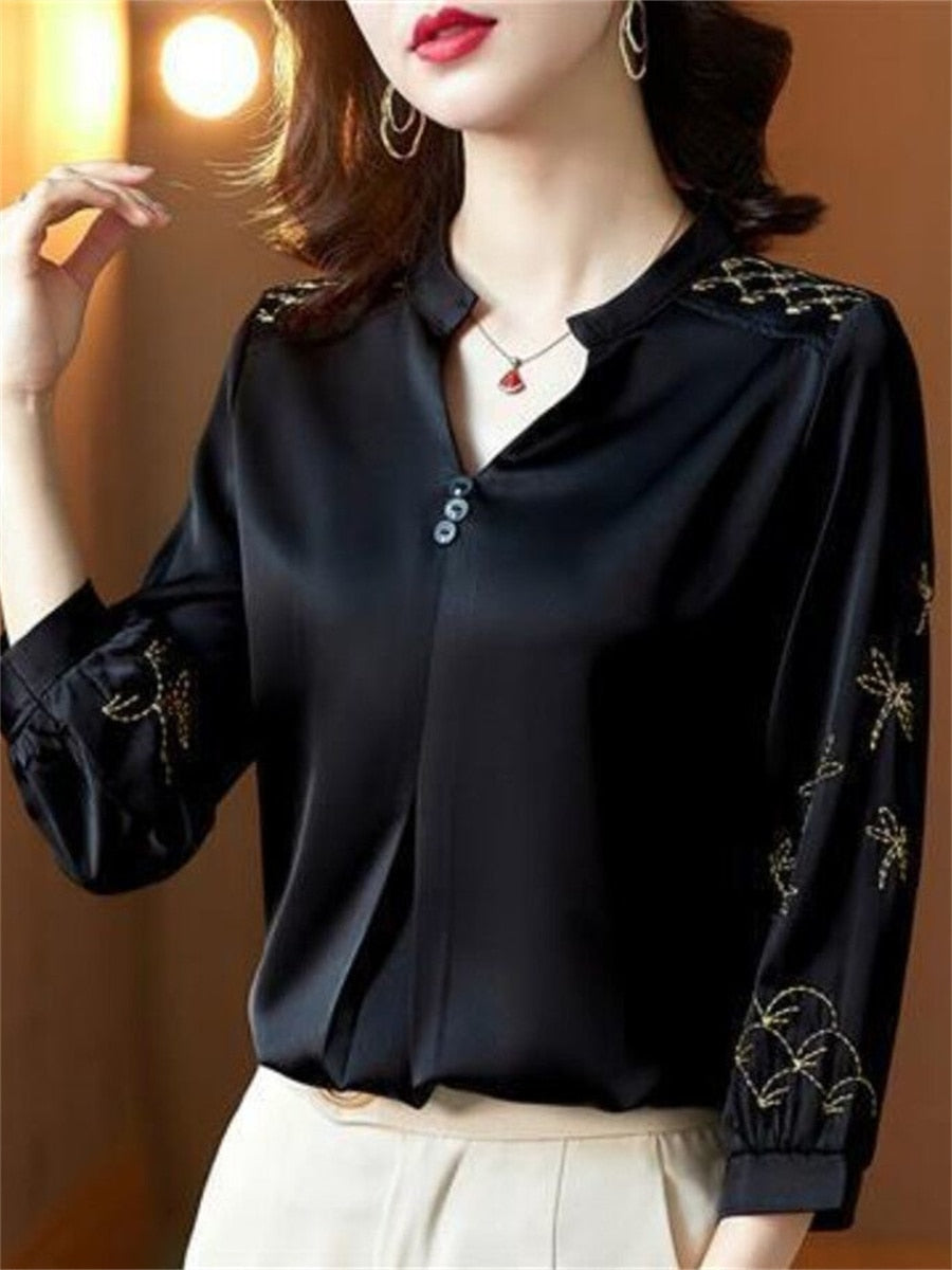 5XL Large Size Women Spring Summer Blouses Shirts Lady Fashion Casual Long Sleeve Turn-down Blusas Tops WY0391