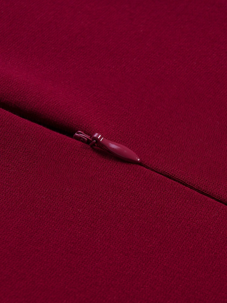 Nice-Forever Autumn Women Fashion Cold Shoulder Patchwork Dresses Casual Party Elegant Bodycon Slim Dress B739