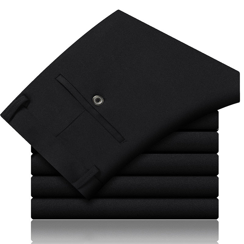 2023 New Men's Suit Pants Spring Autumn Fashion Business Casual Suit Pants Male Elastic Straight Formal Trousers Plus Size 28-38