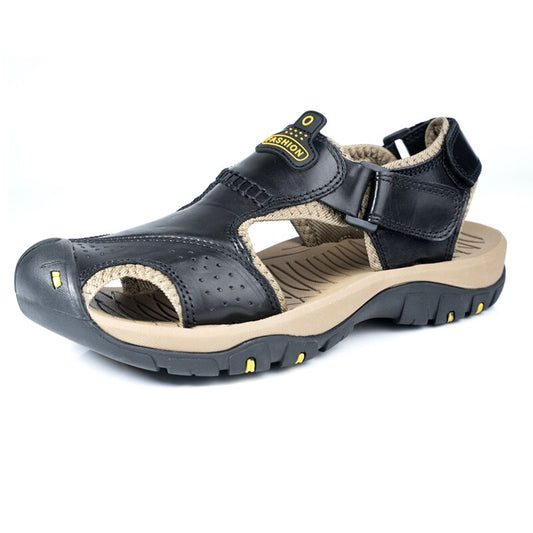 MIXIDELAI New Summer Men's Shoes Outdoor Casual Shoes Sandals Genuine Leather Non-slip Sneakers Men Beach Sandals Big Size 38-46