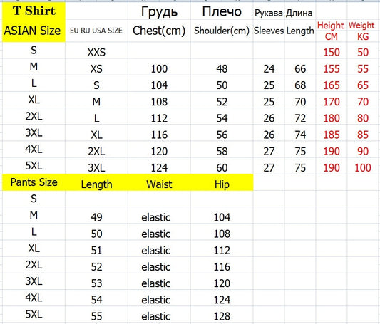 2023 Summer Black White Tracksuits For Men's Set Sleeves T-Shirt + Shorts Sportswear Brand Sporting Suit Oversize 5XL