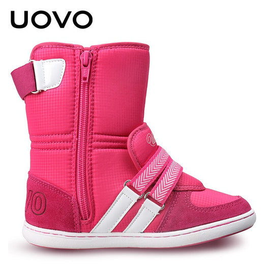 Hot Sale UOVO Brand Kids Shoes Winter Footwear Children Fashion Baby Warm Beatiful Girls Short Boots Size #26-37