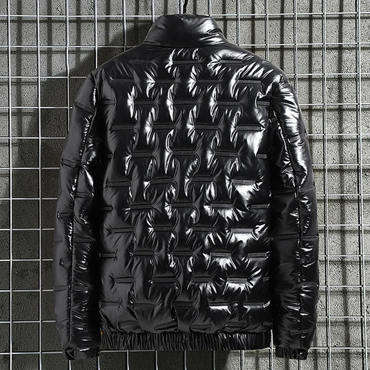 WW6015cotton-padded men Korean version handsome with warm cotton-padded clothing trend slim-fit bright face cotton-padded jacke