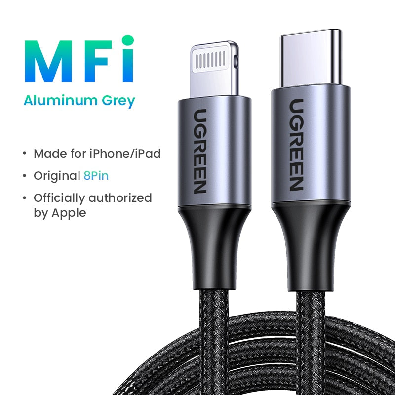 【NEW】UGREEN MFi USB C to Lightning Cable PD 20W Fast Charging for iPhone 14 13 12 Pro Max Type C Phone Cable for iPad