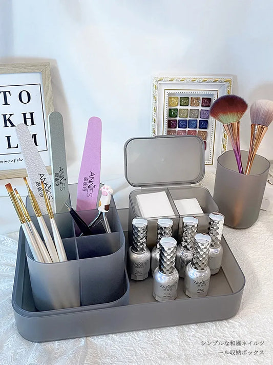 1 Set Manicure Nail Art Tools Storage Box Makeup Organizer Nail Polish Brush Lipstick Holder Tools Container Home Accessories