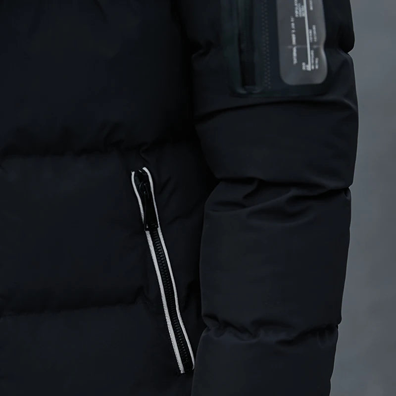 2023 New Autumn Men's Casual Hooded Cotton Coat Fashion Trend Long sleeved Cotton Coat Comfortable and Warm Coat