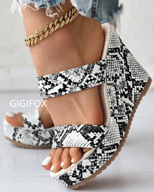 GIGIFOX Platform Super High Heels Wedges Multicolor Summer Sandals Women Slides Dress Fashion Open Toe Slippers Shoes