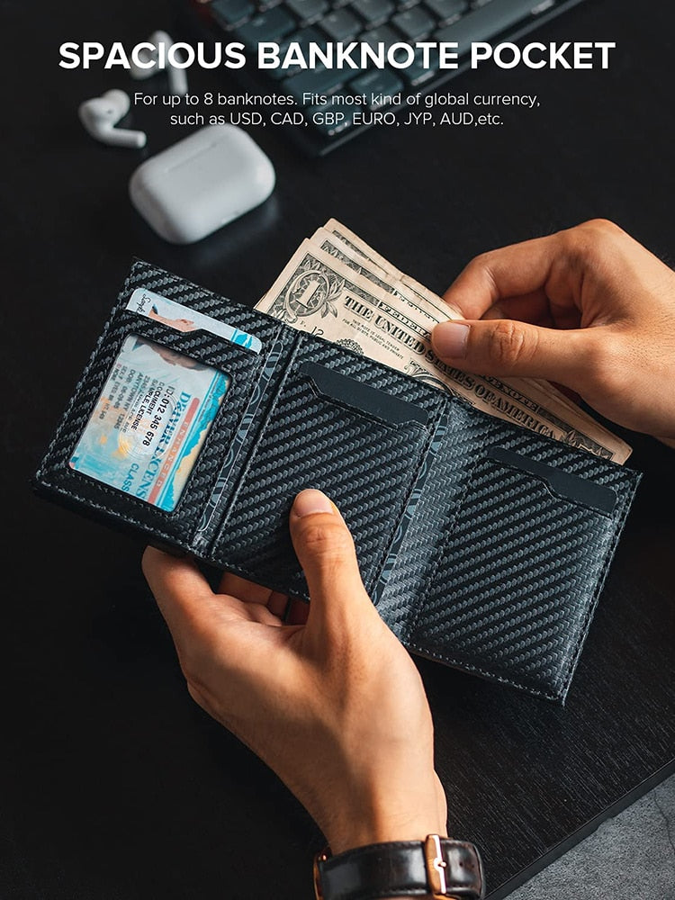 Credit Card Holder RFID Blocking Bifold Wallet Men's Wallet with Coin Compartment and Banknote Compartment
