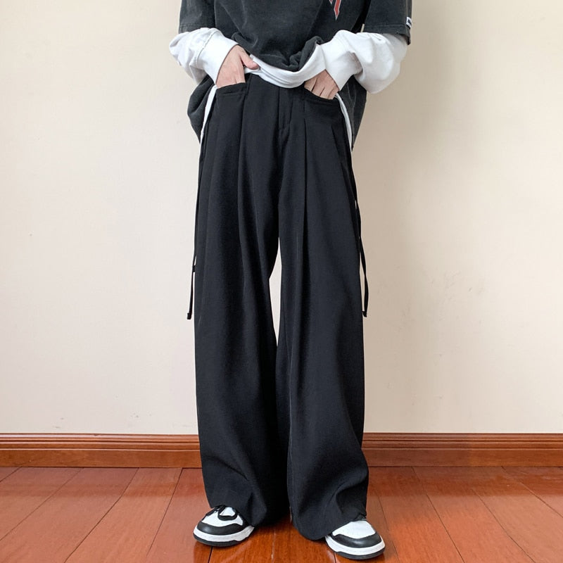 Hot Sale New Casual Wide Leg Pants High Quality Men's Fashion Loose Straight Pants Streetwear Hip-hop Mens Mopping Trousers