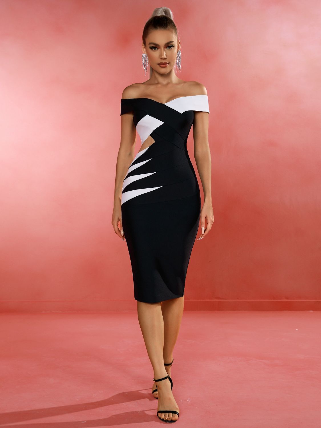 Black Bandage Dress Women Sexy Party Dress Bodycon Elegant Off Shoulder Evening Birthday Club Outfits Summer Runway Fashion