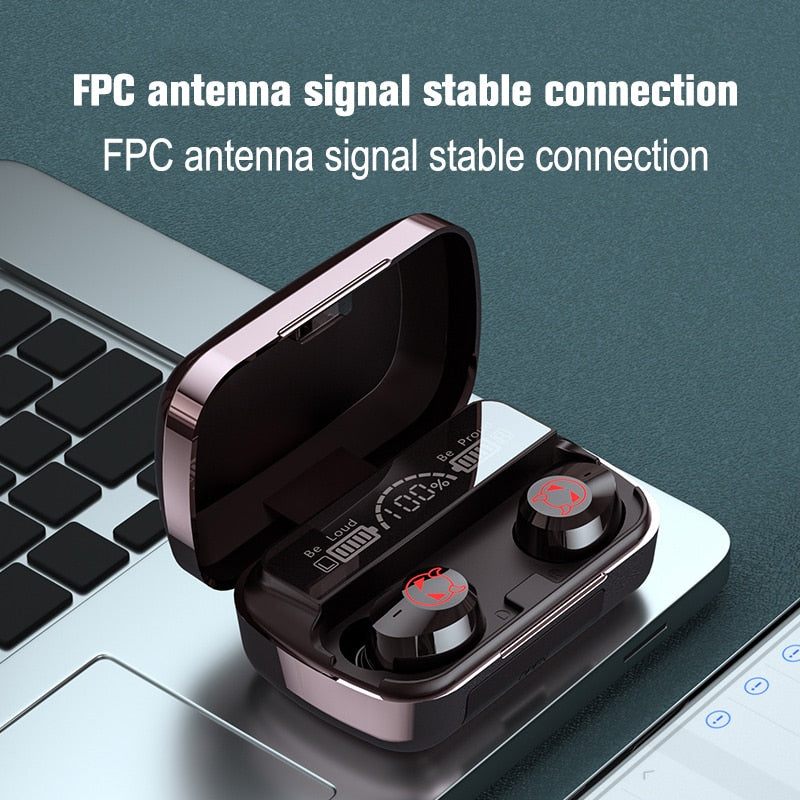 M23 2022 New TWS Wireless Bluetooth LED Display 5.1 Headphone Stereo Sports Waterproof Earhook Earphones 2000mAh Charging Box