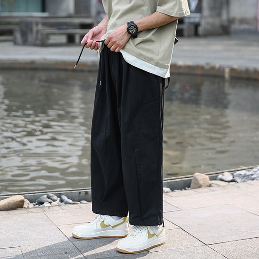 Japanese Vintage Brown Cargo Pants Streetwear Joggers Men's Clothing Baggy Pants Sweatpants Male Casual Wide-leg Pantalettes