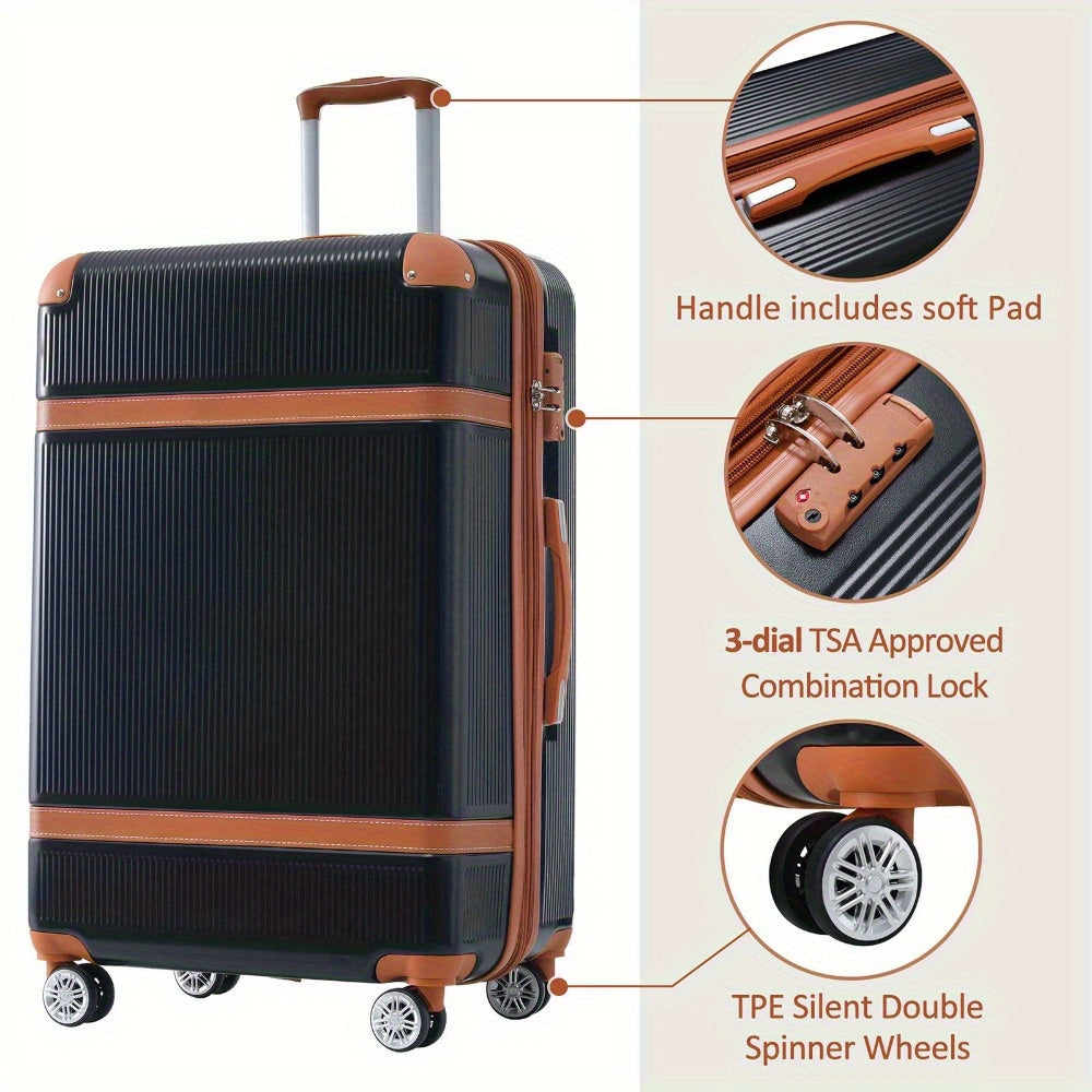 Hardshell Luggage Sets 3pcs double spinner 8 wheels Suitcase with TSA Lock Lightweight 20''24''28''
