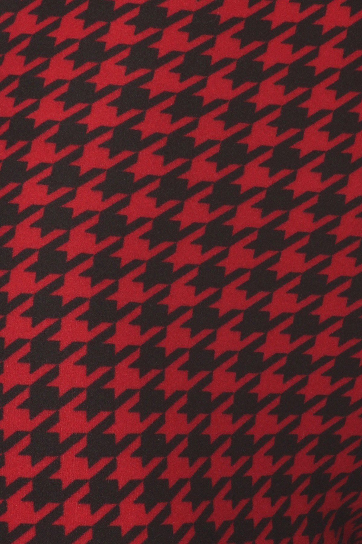 Hounds Tooth Print, High Rise, Fitted Leggings, With An Elastic Waistband