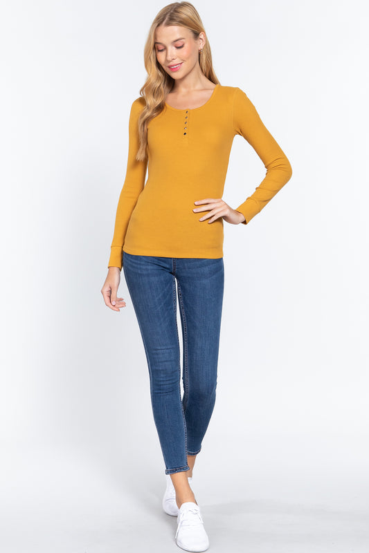 Long Slv Scoop Neck Thermal Top