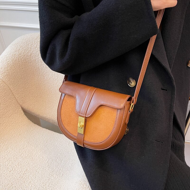 Simple Design Women's Bag Small Pu Leather Crossbody Bags 2021 New Trending Retro Female Handbags Casual Wild Shoulder Bags Sac