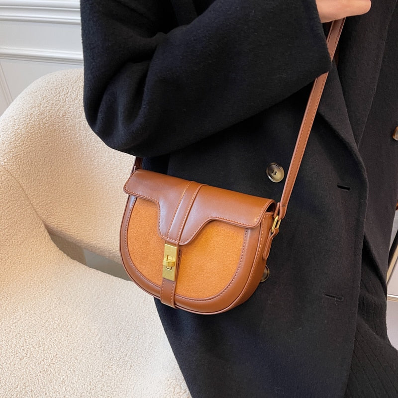 Simple Design Women's Bag Small Pu Leather Crossbody Bags 2021 New Trending Retro Female Handbags Casual Wild Shoulder Bags Sac