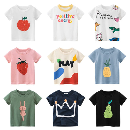 Cotton Children Kids T-shirt For Boys a Boy T Shirt Girls Tops Cartoon Baby Clothes Tee Short Sleeve Child's Shirts New 2021