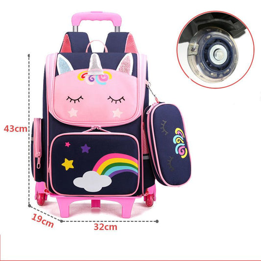 School Wheeled Backpack bag set for girls Trolley Bag with Wheels school Rolling Backpack Bags Kids Rolling Bacpack Trolley Bag