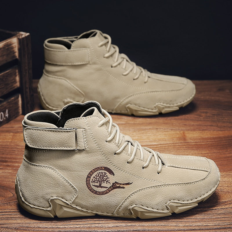 Golden Sapling Leisure Men's Boots Fashion Leather Lightweight Casual Shoes Classics Walking Footwear Winter Ankle Boot Men Shoe