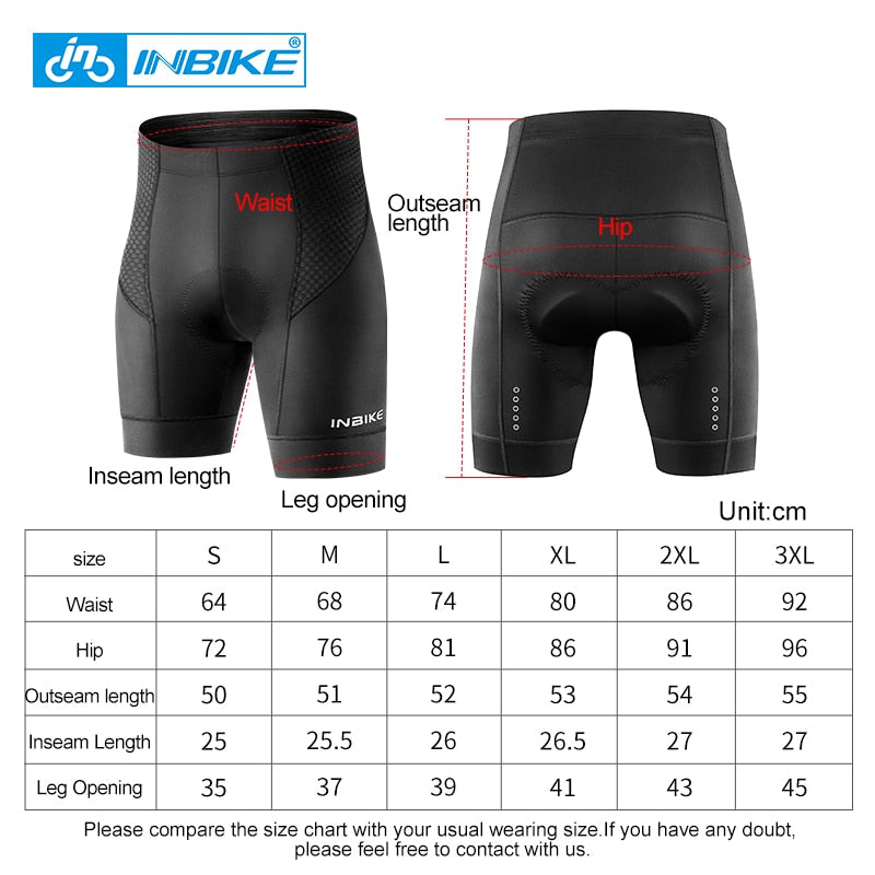 INBIKE Pro Cycling Shorts 3D Thickened Pad MTB Bike Shorts Shockproof Men Downhill Tights Summer Breathable Bicycle Shorts SA004