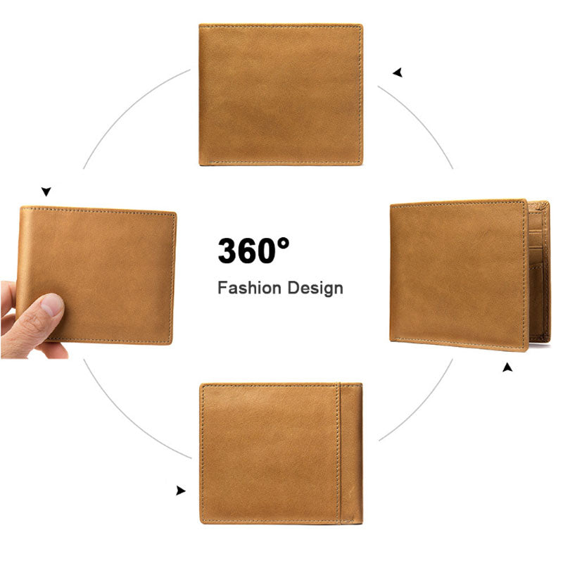 New Soft Leather Wallet Ultra Thin Men's Genuine Leather Wallets Man Small Card Holder Wallets Vintage Short Purse for Male