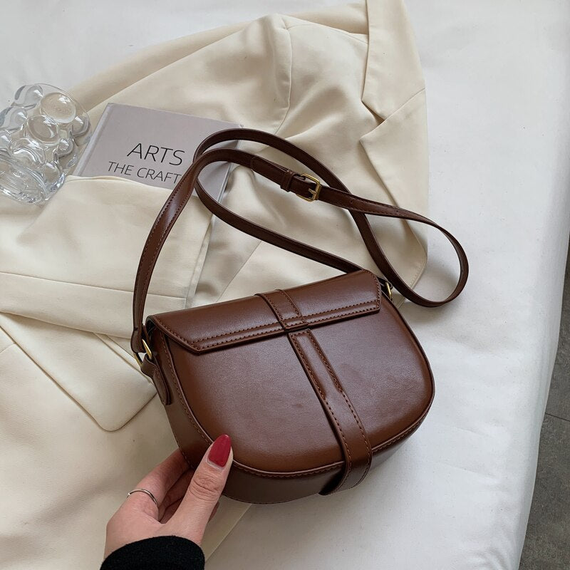 Simple Design Women's Bag Small Pu Leather Crossbody Bags 2021 New Trending Retro Female Handbags Casual Wild Shoulder Bags Sac