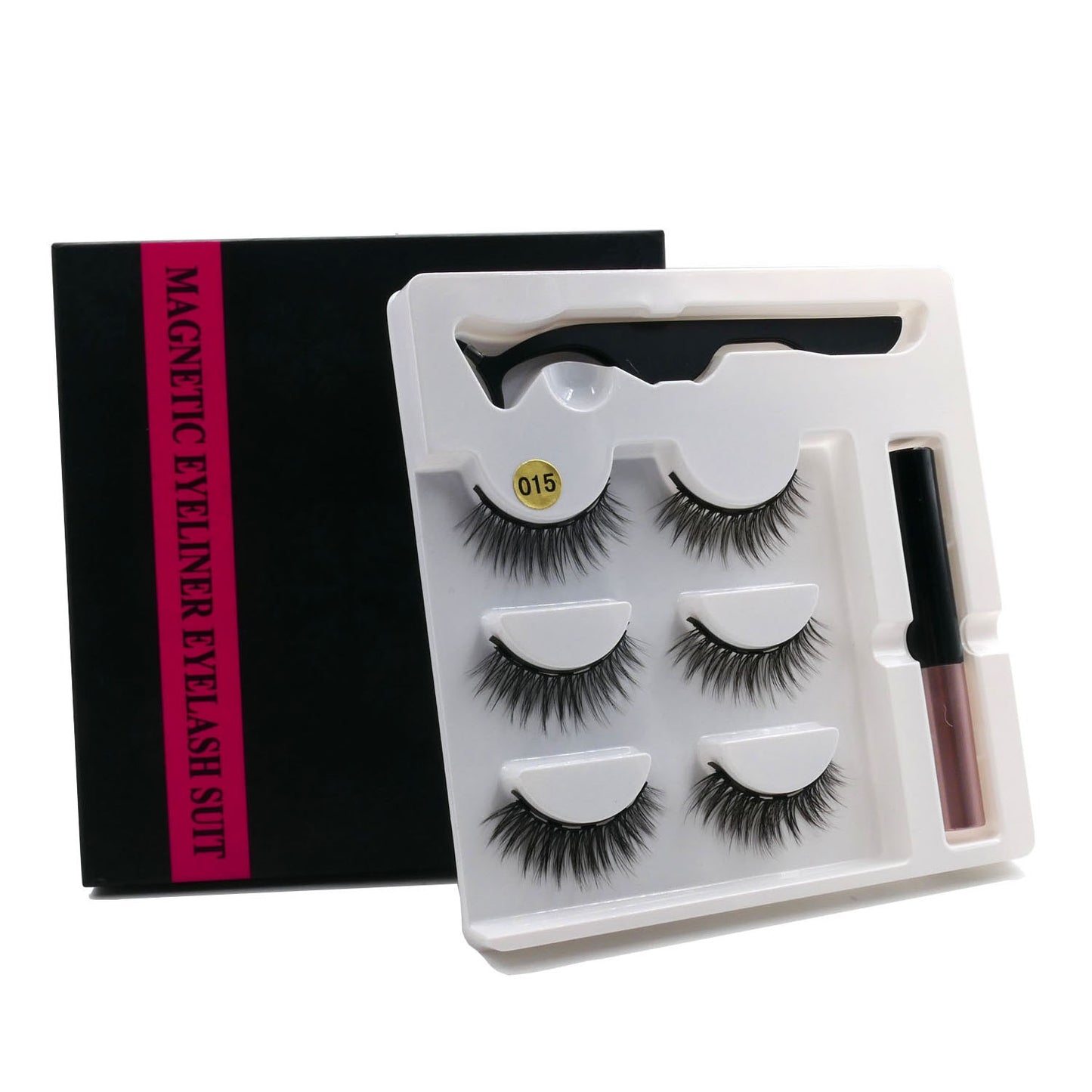 Magnetic Eyelashes 3D Mink Eyelashes Makeup Magnetic Lashes Eyeliner Tweezers Set Natural False Lashes Short Faux Cils