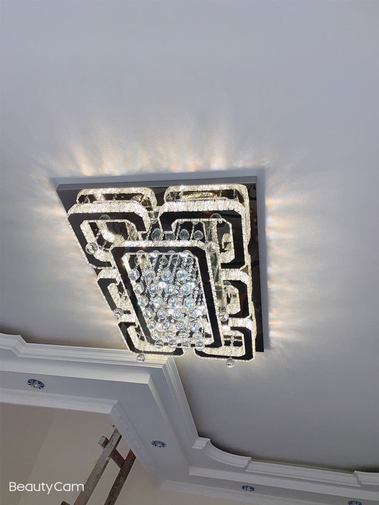 Modern crystal ceiling lights living room luxury silver ceiling light bedroom led Ceiling Lamps dining crystal Fixtures kitchen