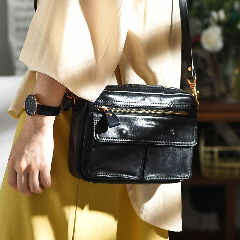PNDME fashion luxury natural genuine leather ladies party messenger bag outdoor weekend daily real cowhide women's shoulder bag