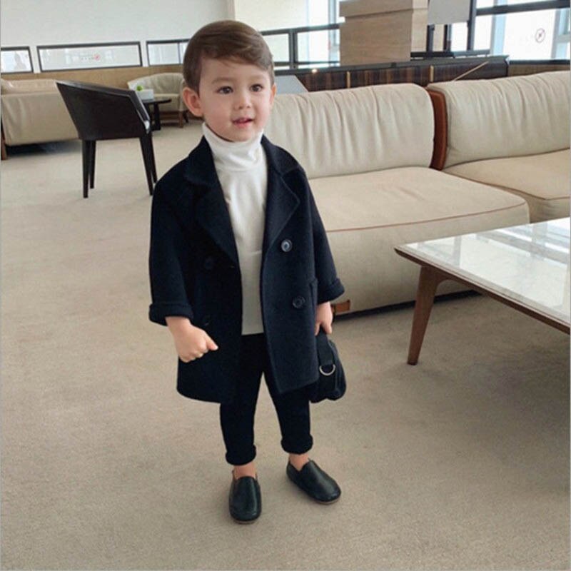 Boys Long Jacket Coat Plaid Pattern Boy Coat Casual Style Jacket Boy Spring Autumn Children's Clothes For Boys