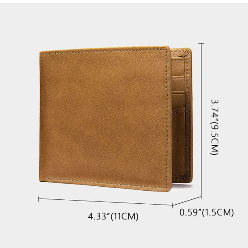 New Soft Leather Wallet Ultra Thin Men's Genuine Leather Wallets Man Small Card Holder Wallets Vintage Short Purse for Male