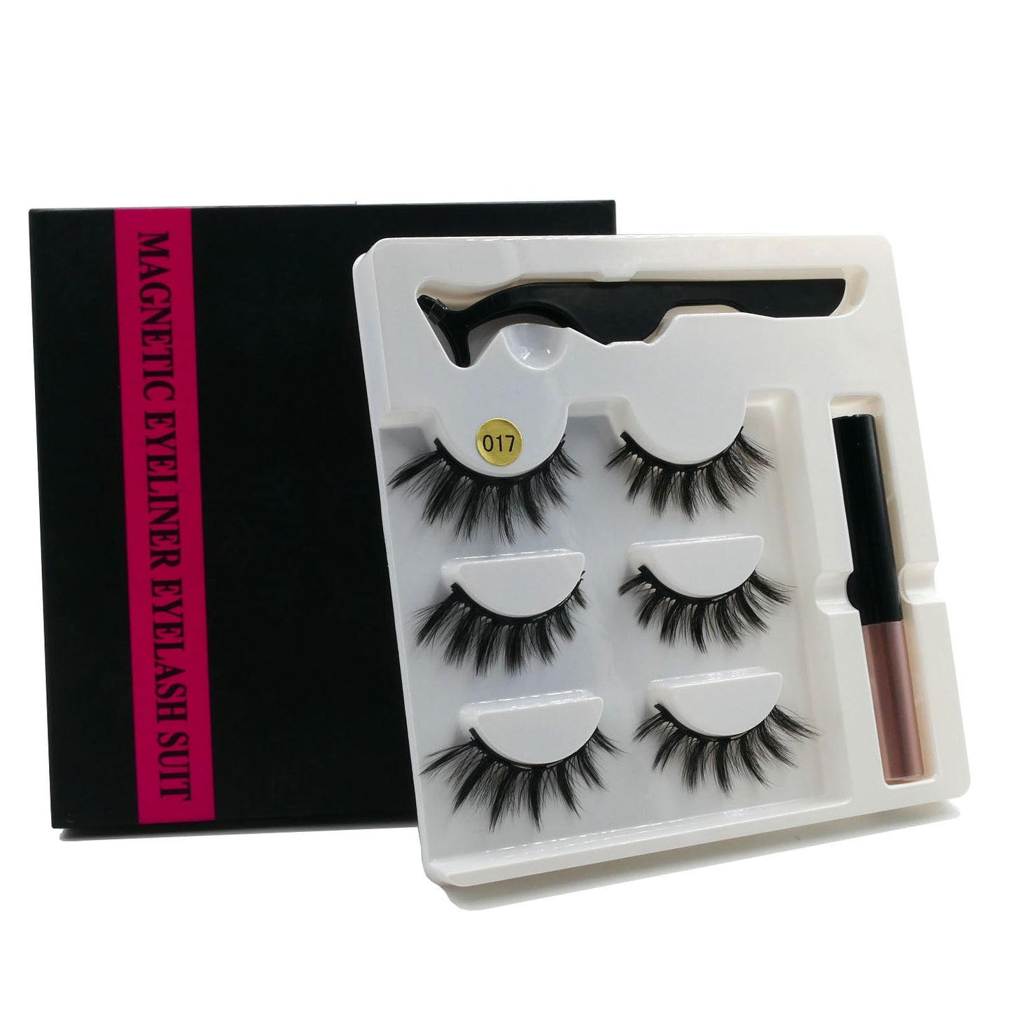 Magnetic Eyelashes 3D Mink Eyelashes Makeup Magnetic Lashes Eyeliner Tweezers Set Natural False Lashes Short Faux Cils